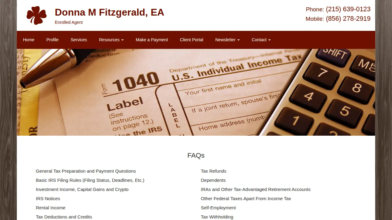 Donna M. Fitzgerald, EA page