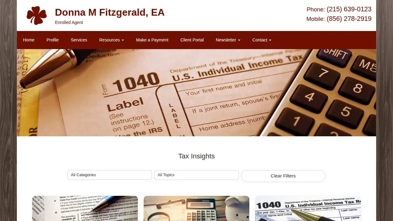 Donna M. Fitzgerald, EA page
