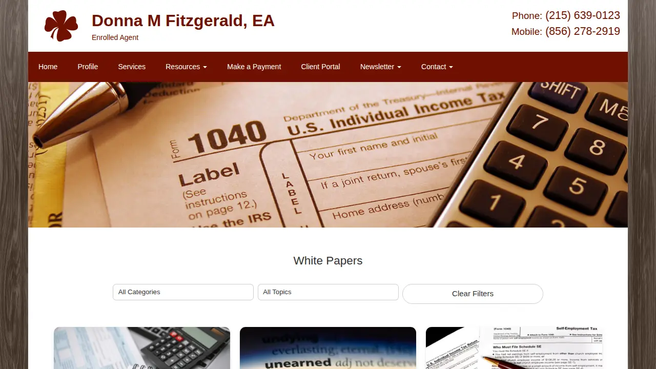 Donna M. Fitzgerald, EA page