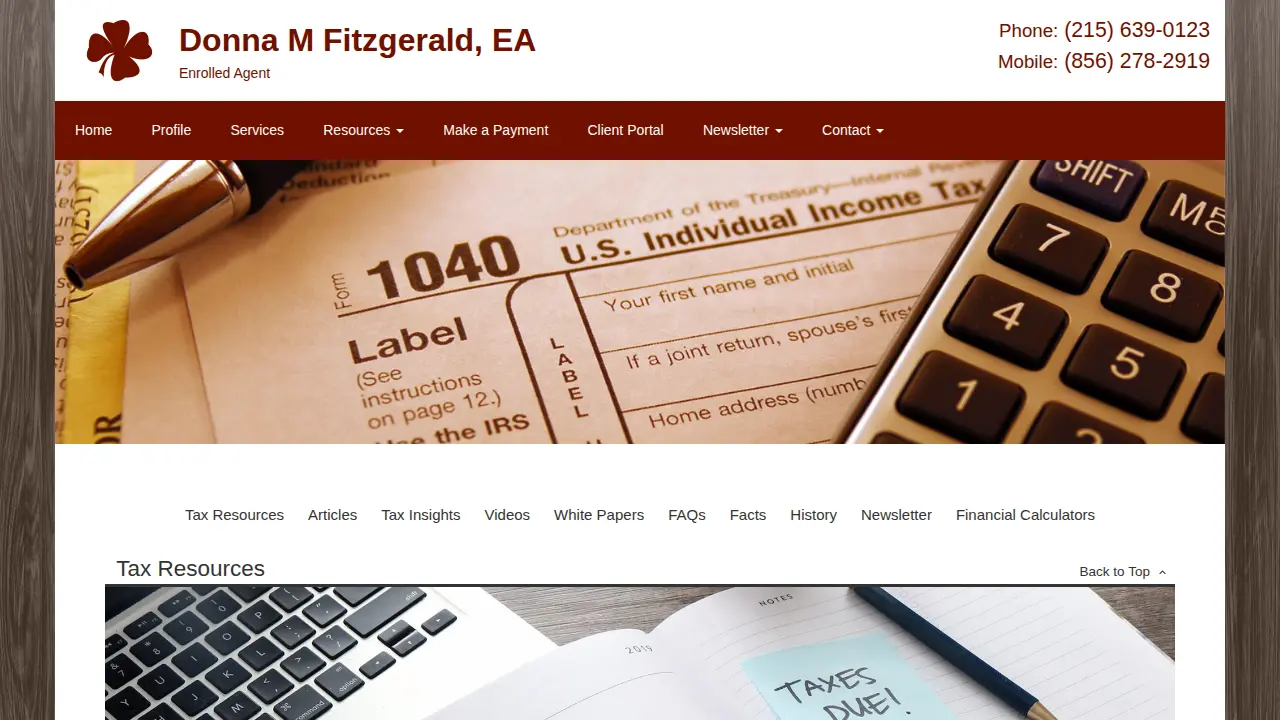 Donna M. Fitzgerald, EA page