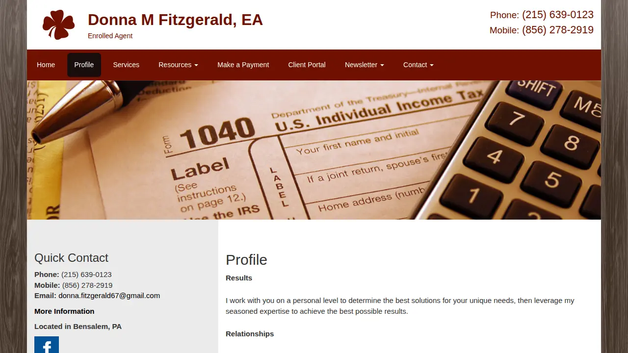 Donna M. Fitzgerald, EA page