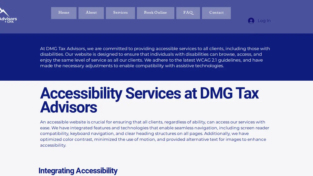 DMG Tax Advisors page