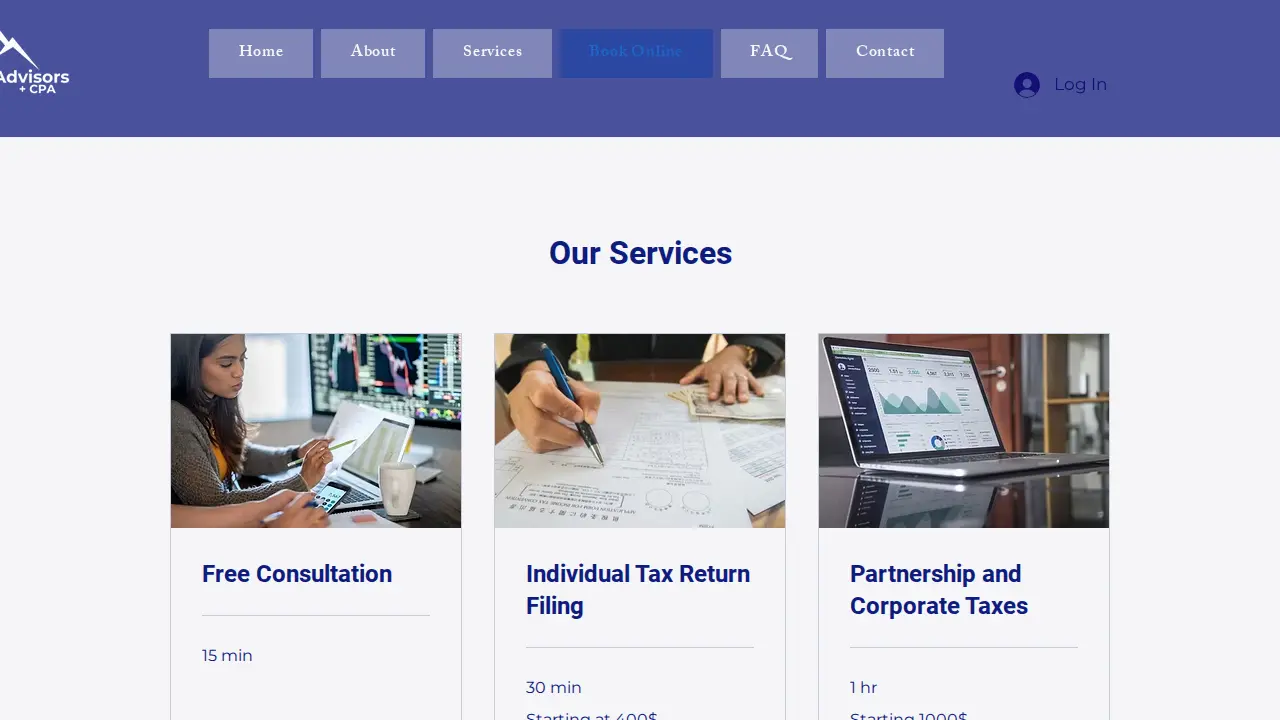 DMG Tax Advisors page