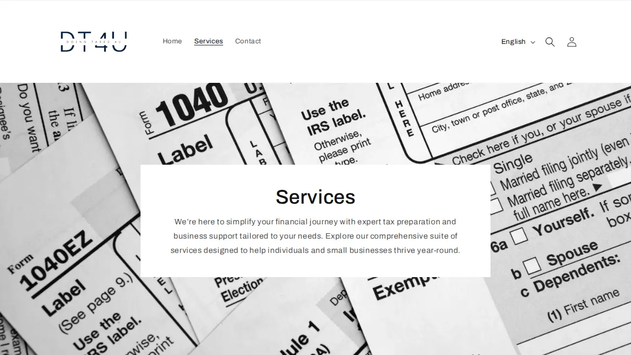 Doing Taxes 4U page