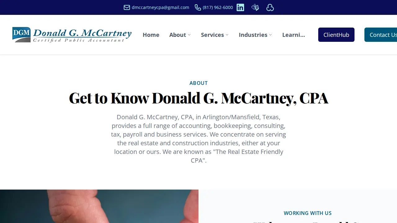 Donald G. McCartney, CPA page