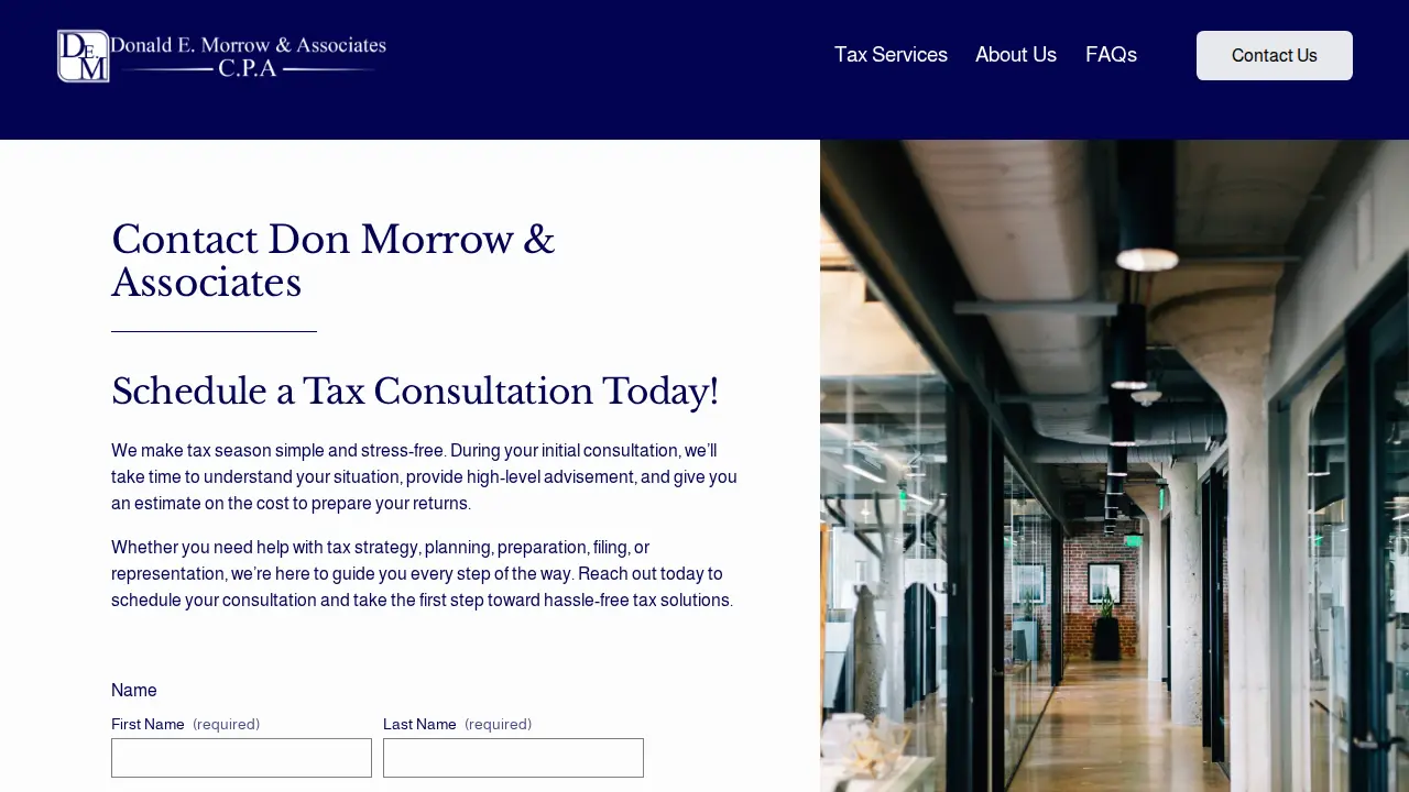 Donald E. Morrow, CPA & Associates page
