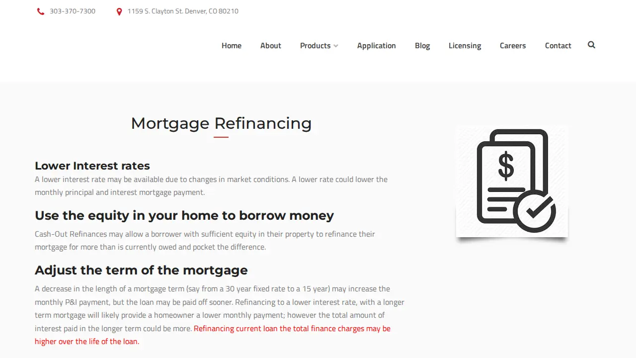 Downs Financial page