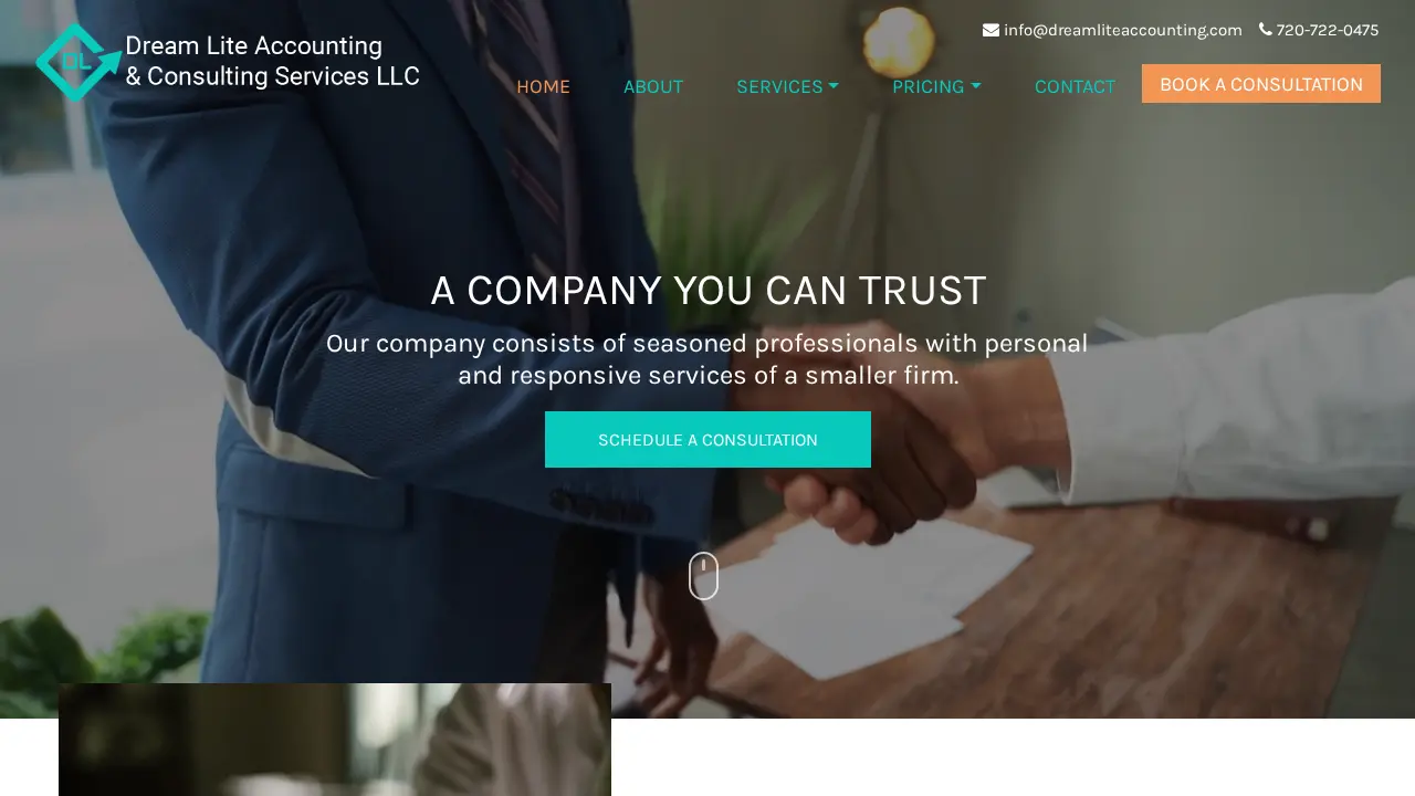 Dream Lite Accounting and Consulting website