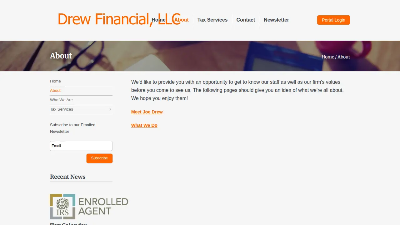 Drew Financial LLC: Drew Joseph page