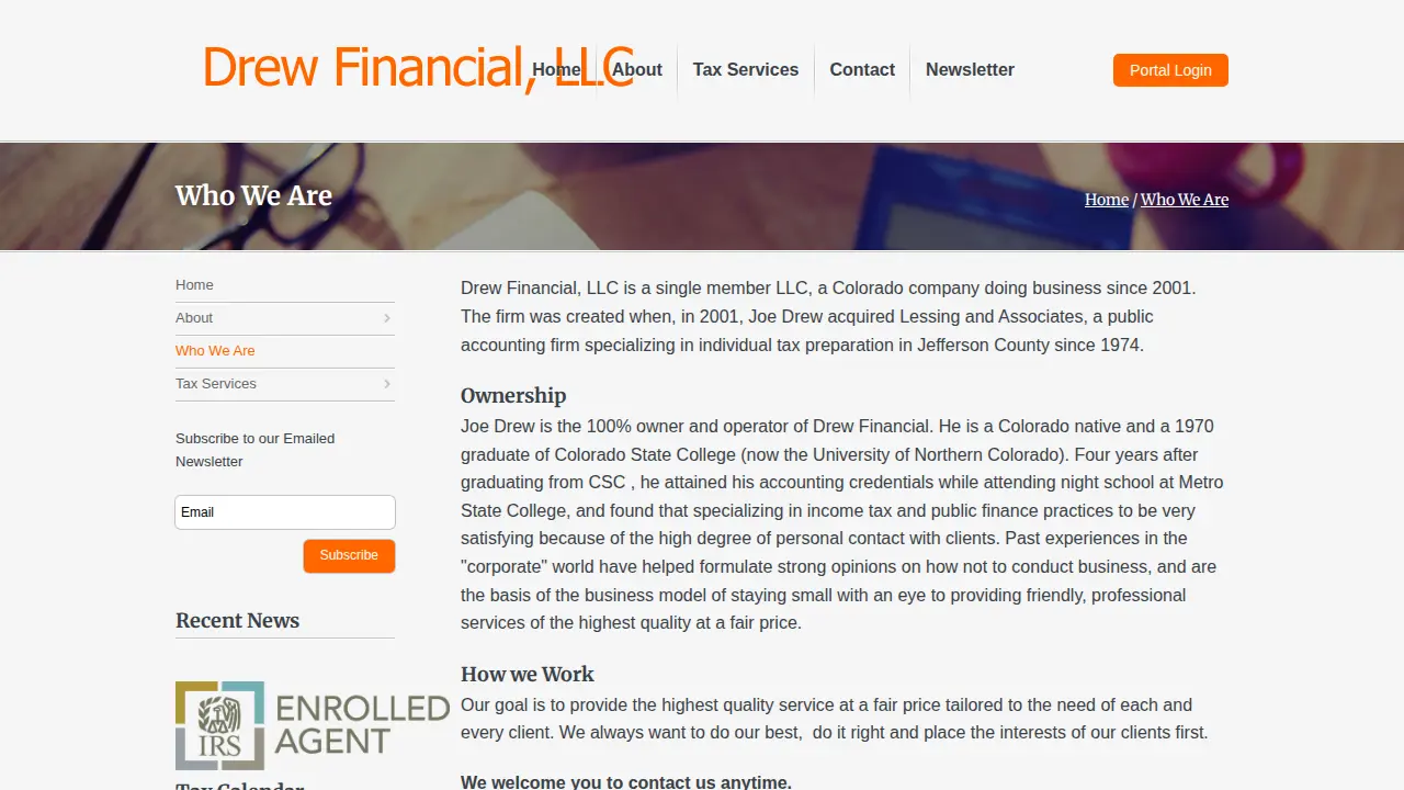 Drew Financial LLC: Drew Joseph page