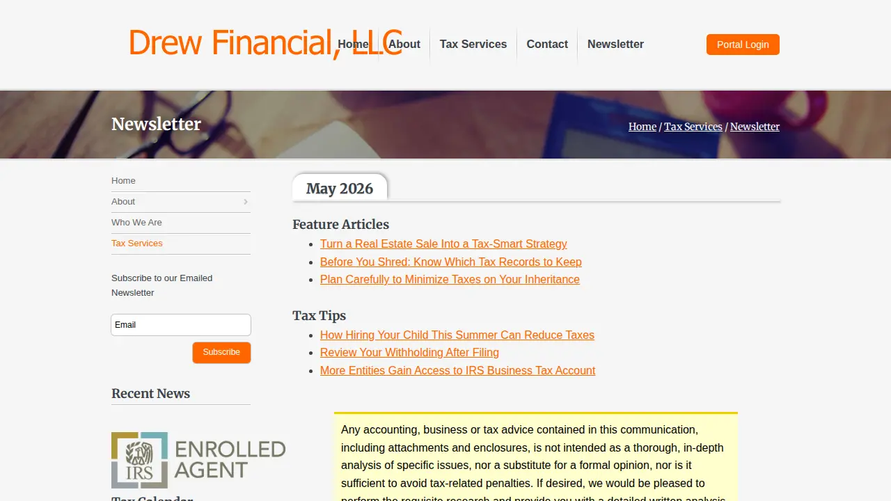 Drew Financial LLC: Drew Joseph page