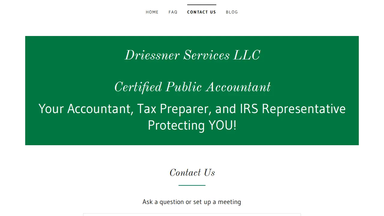Driessner Services LLC, CPA page