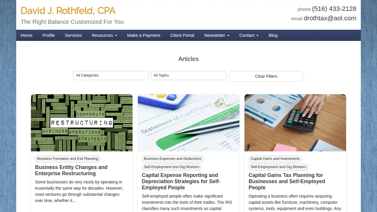 David J Rothfeld, CPA page