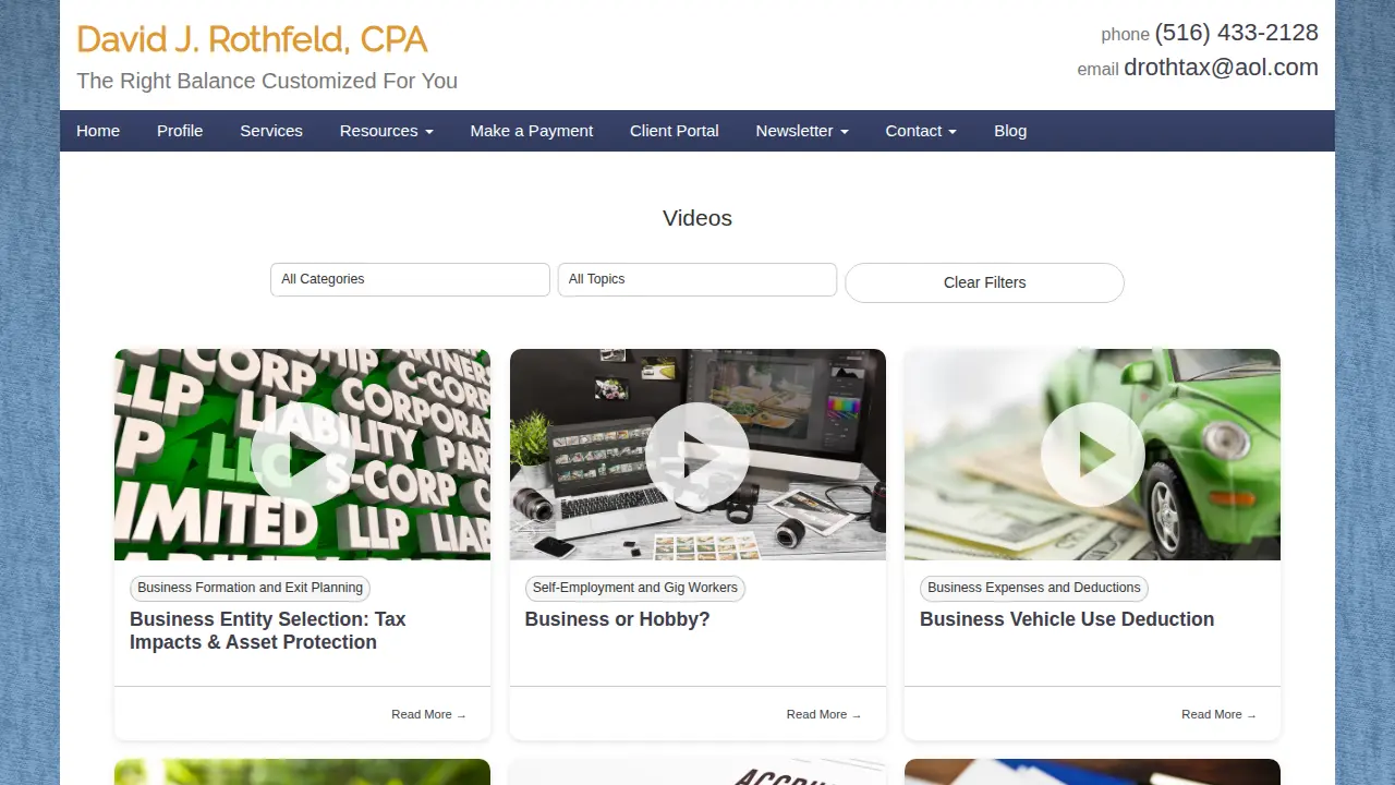 David J Rothfeld, CPA page