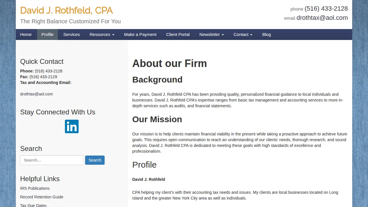 David J Rothfeld, CPA page