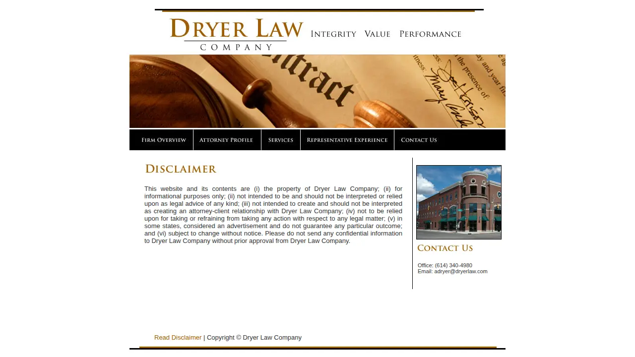 Dryer Law Company page