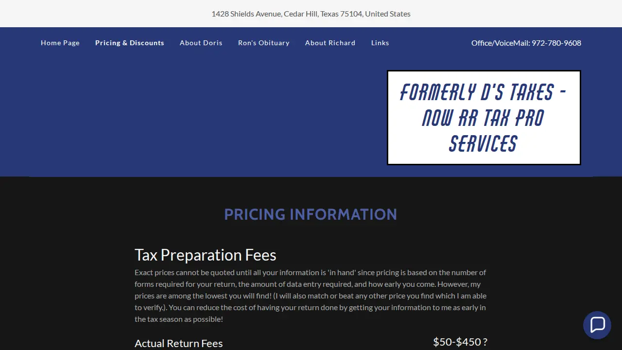 D'S TAXES & BOOKKEEPING page