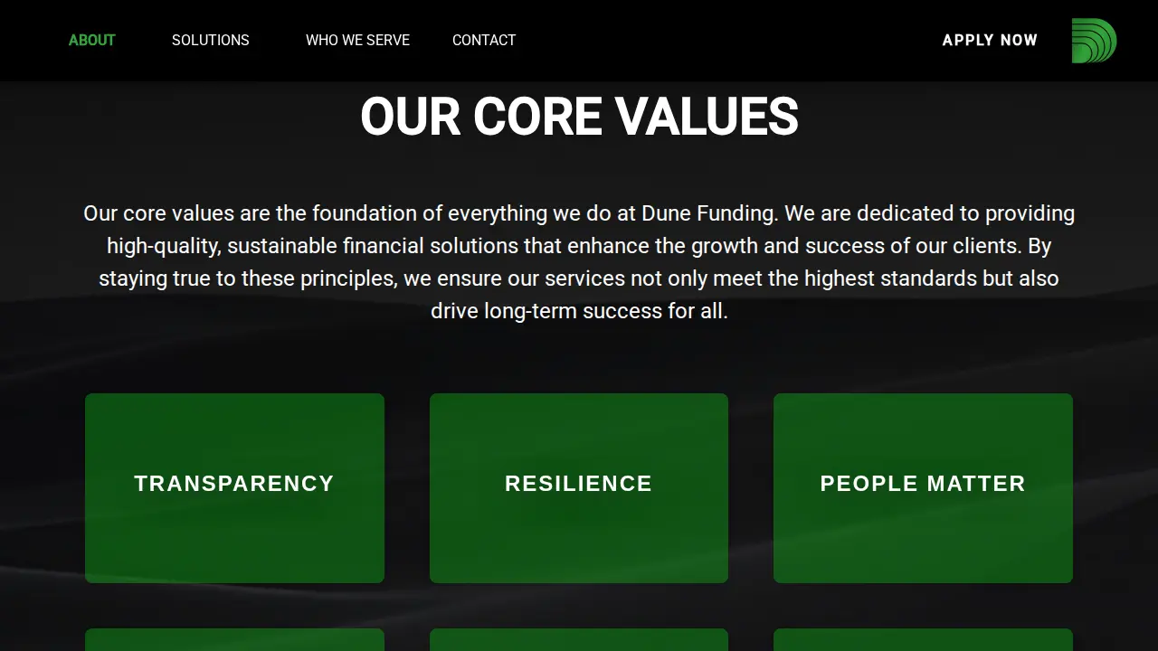 Dune Funding page