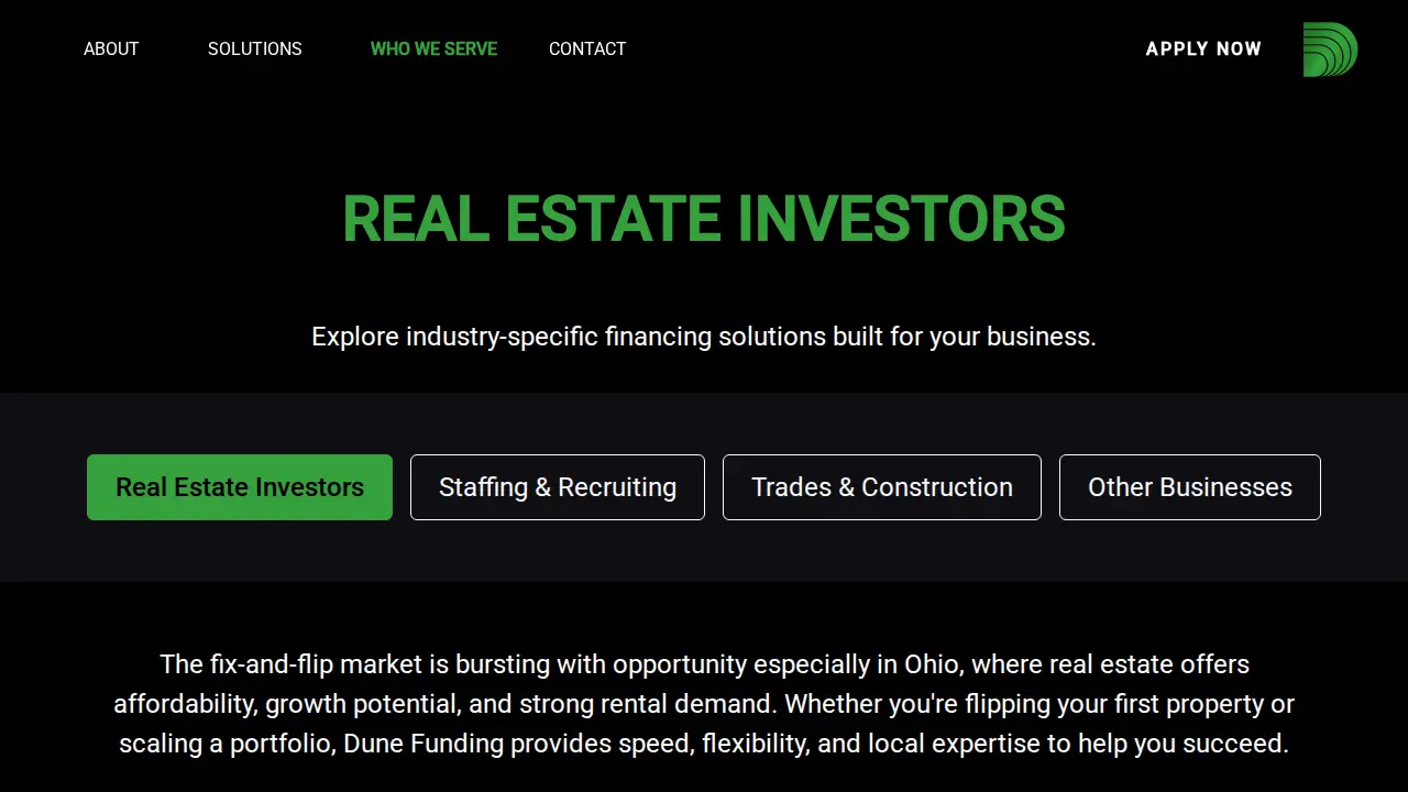 Dune Funding page