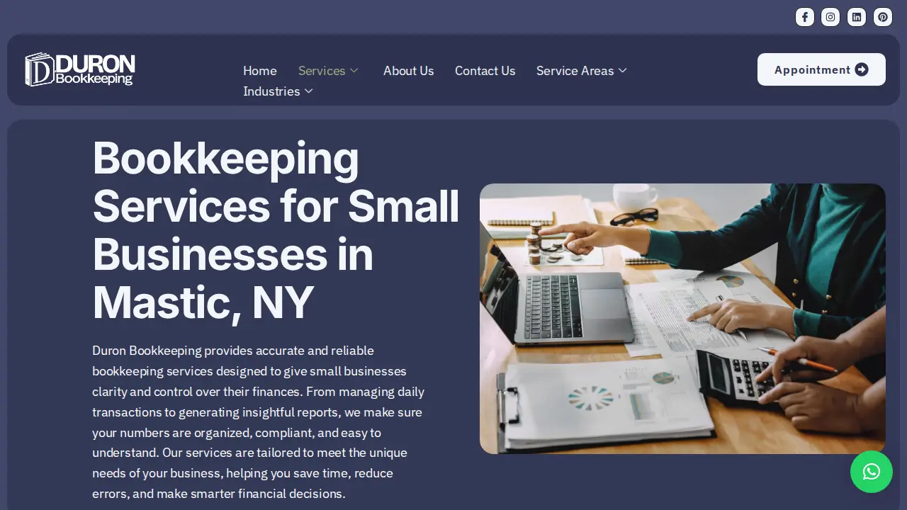 Duron Bookkeeping page