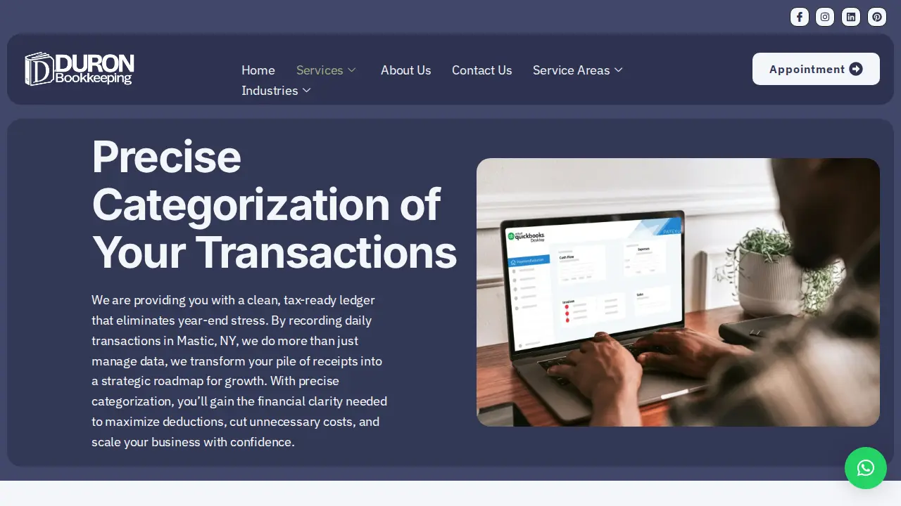 Duron Bookkeeping page