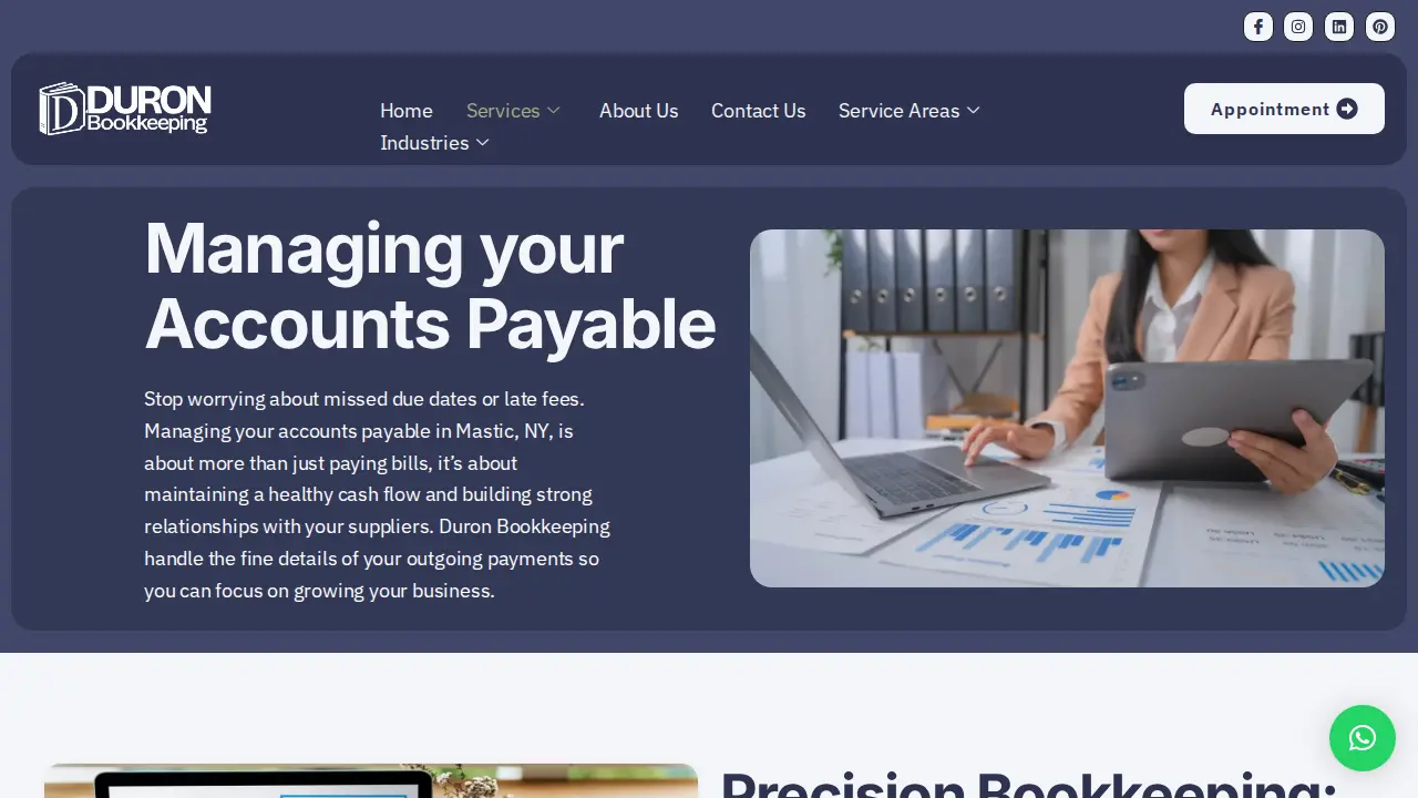 Duron Bookkeeping page