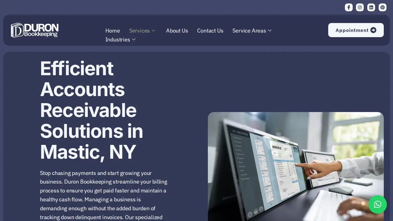 Duron Bookkeeping page