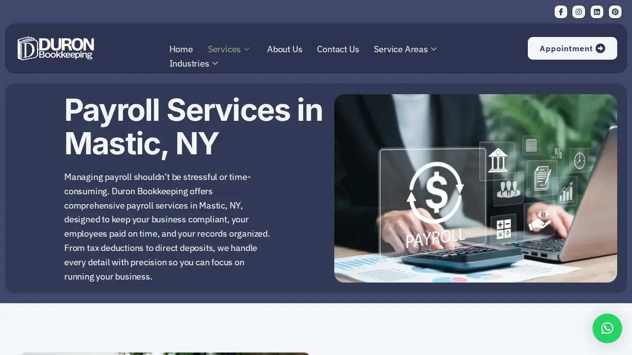 Duron Bookkeeping page