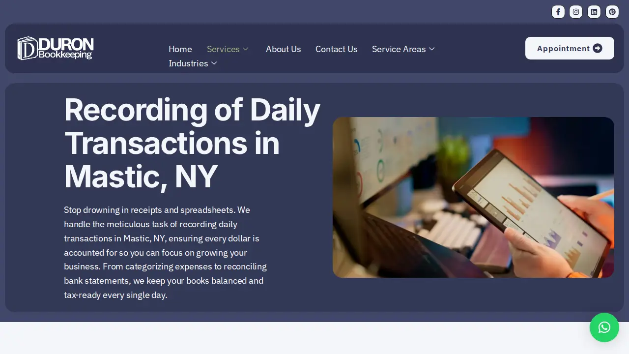 Duron Bookkeeping page