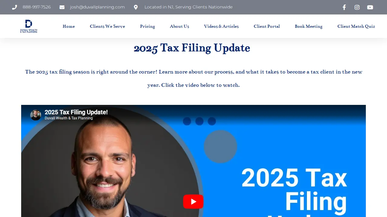 Duvall Wealth & Tax Planning page