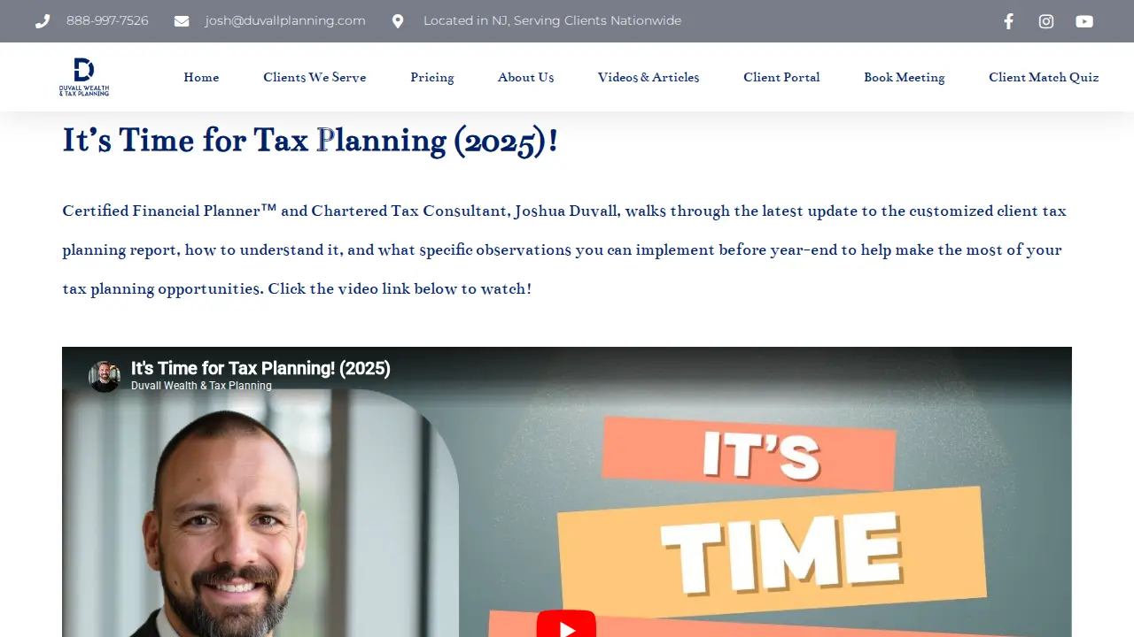Duvall Wealth & Tax Planning page