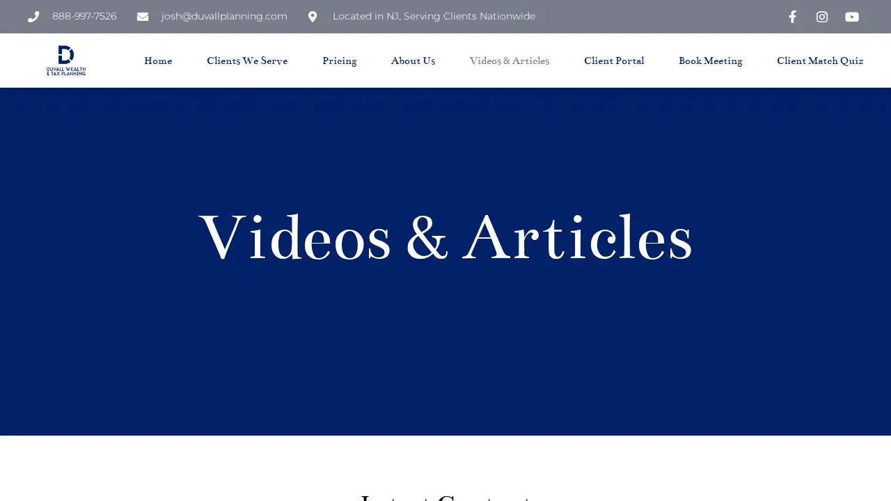 Duvall Wealth & Tax Planning page