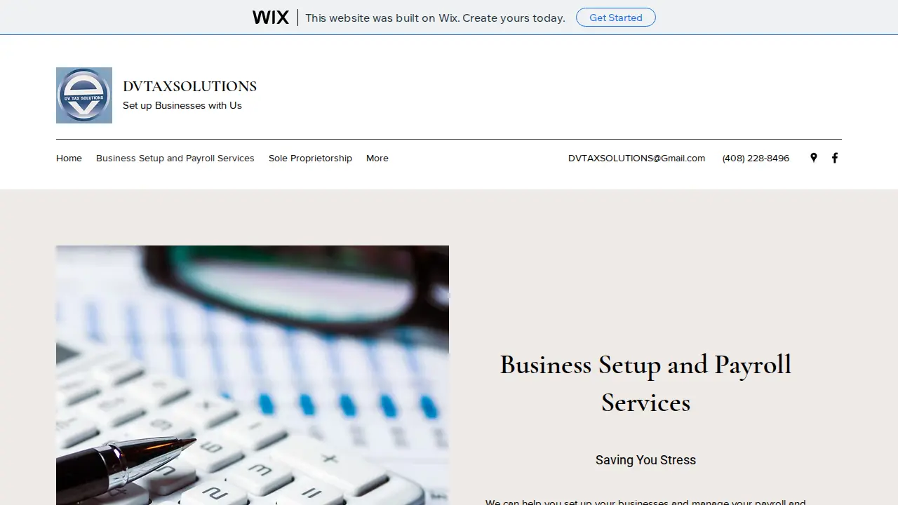 DVTAXSOLUTIONS page