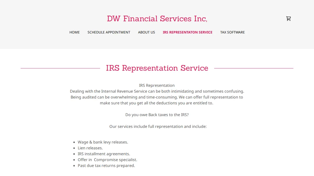 DW Financial Services, Inc page