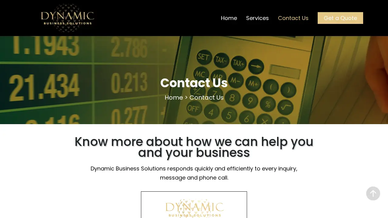 Dynamic Business Solutions page