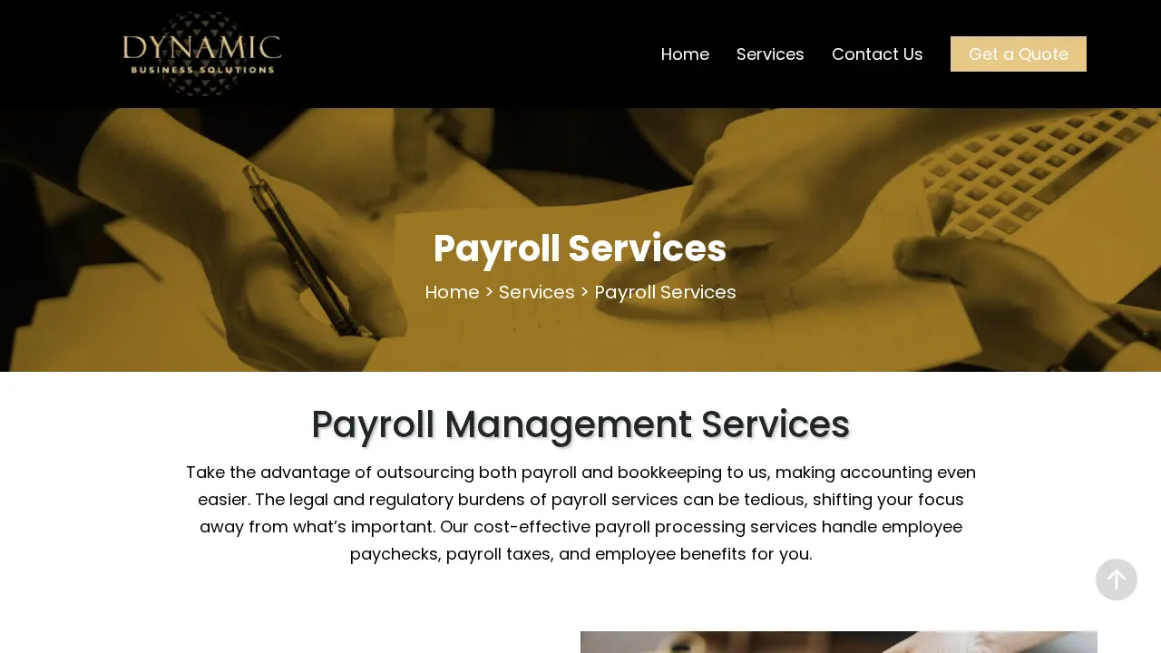 Dynamic Business Solutions page