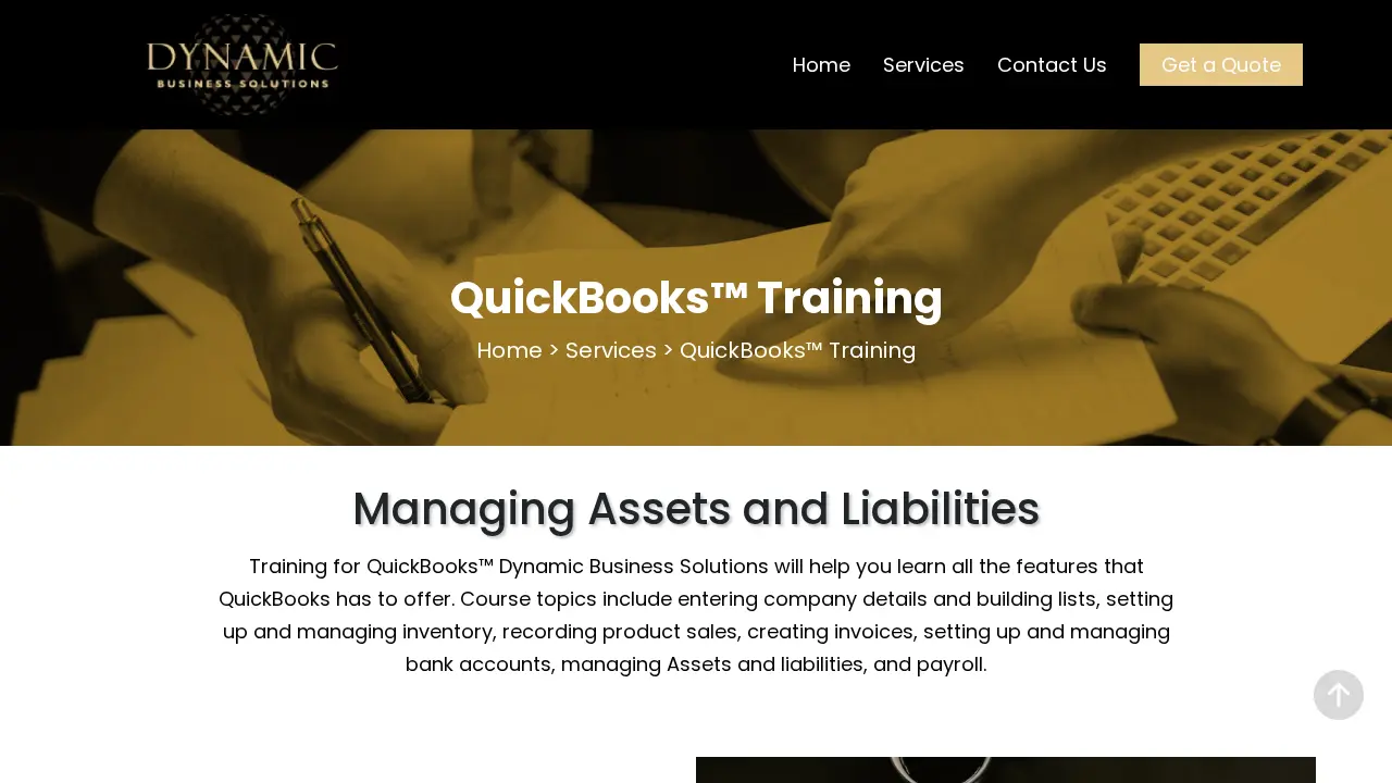 Dynamic Business Solutions page