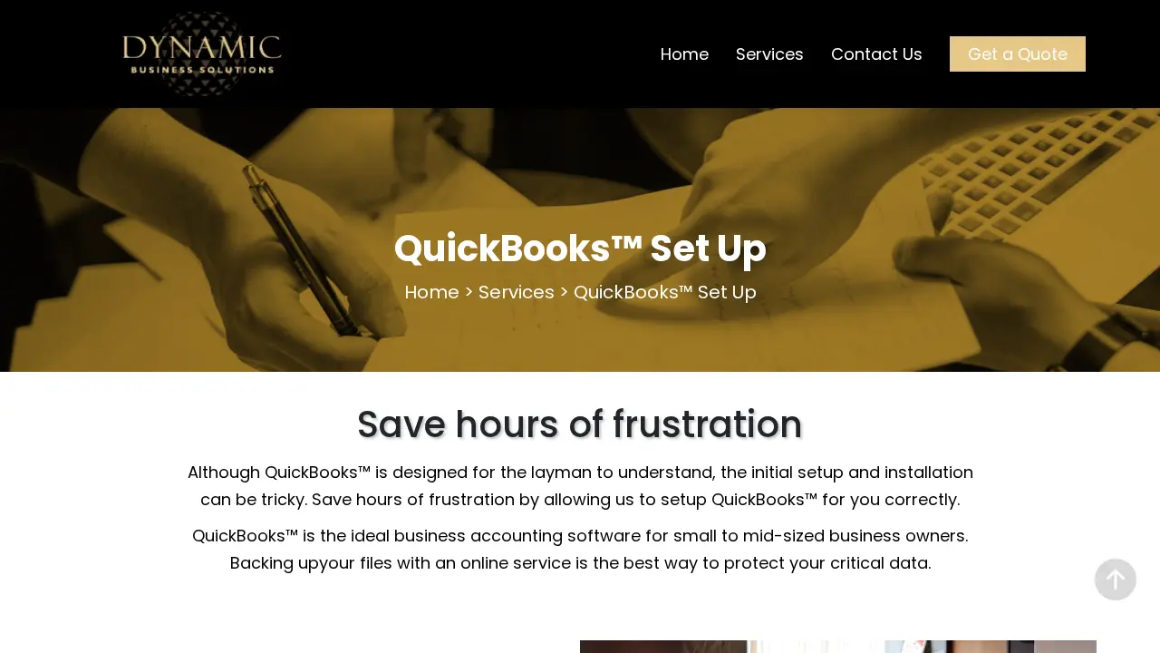 Dynamic Business Solutions page