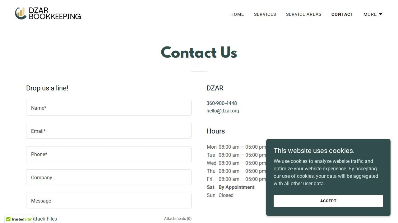 DZAR Bookkeeping page