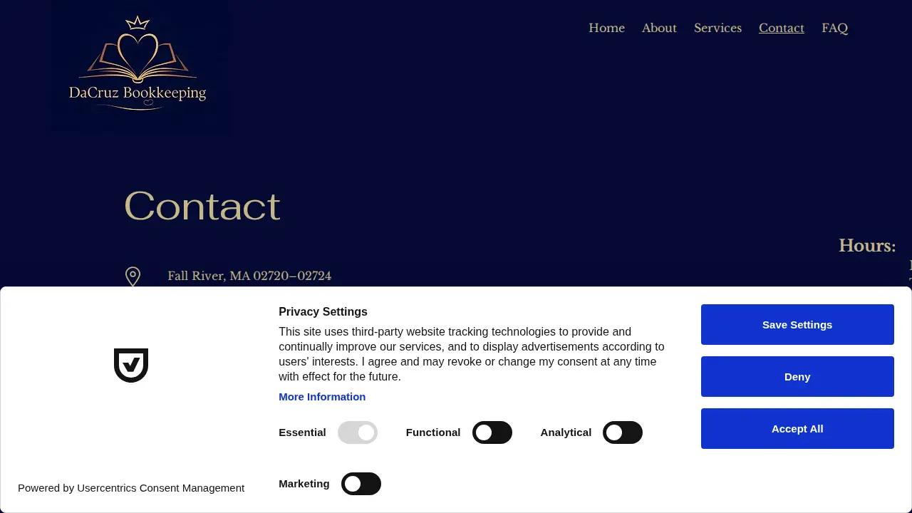 DaCruz Bookkeeping page