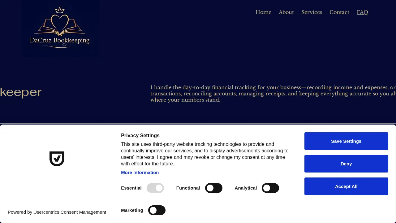 DaCruz Bookkeeping page