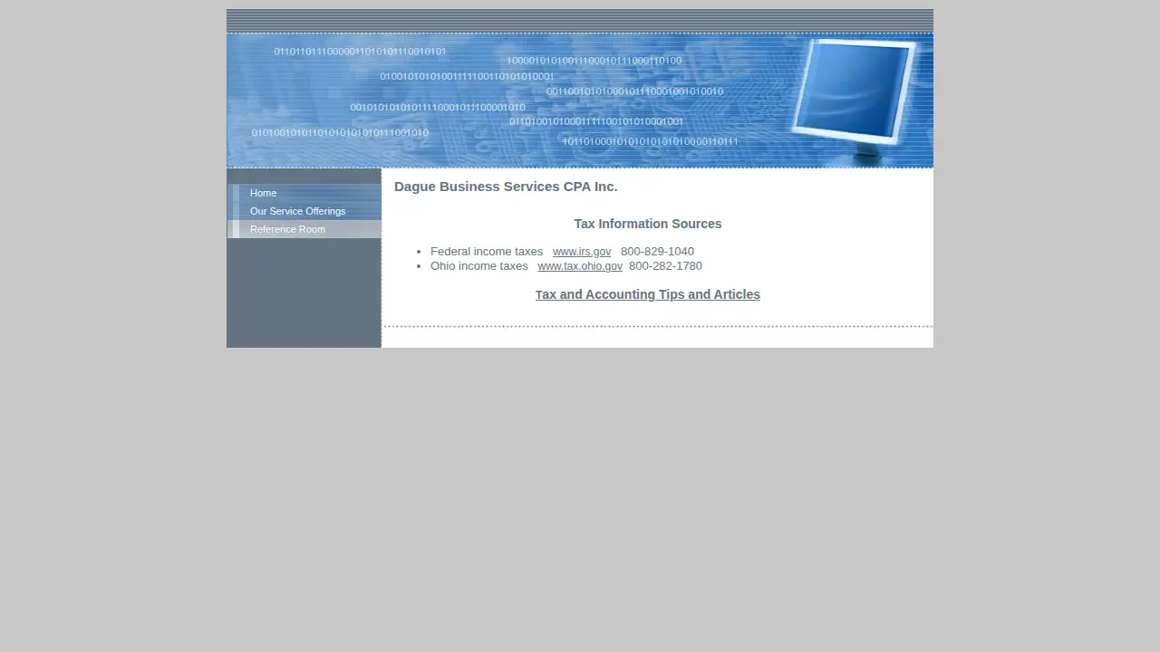 Dague Business Services page