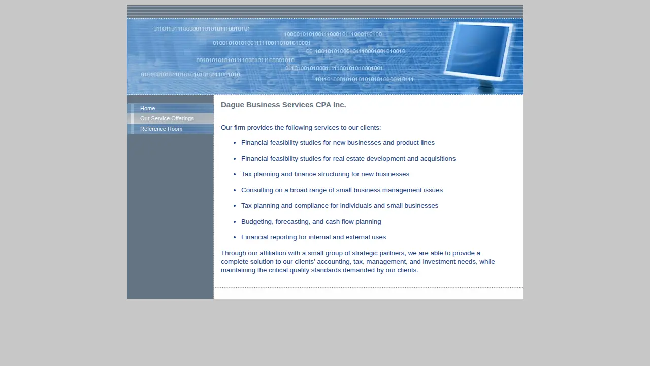 Dague Business Services page