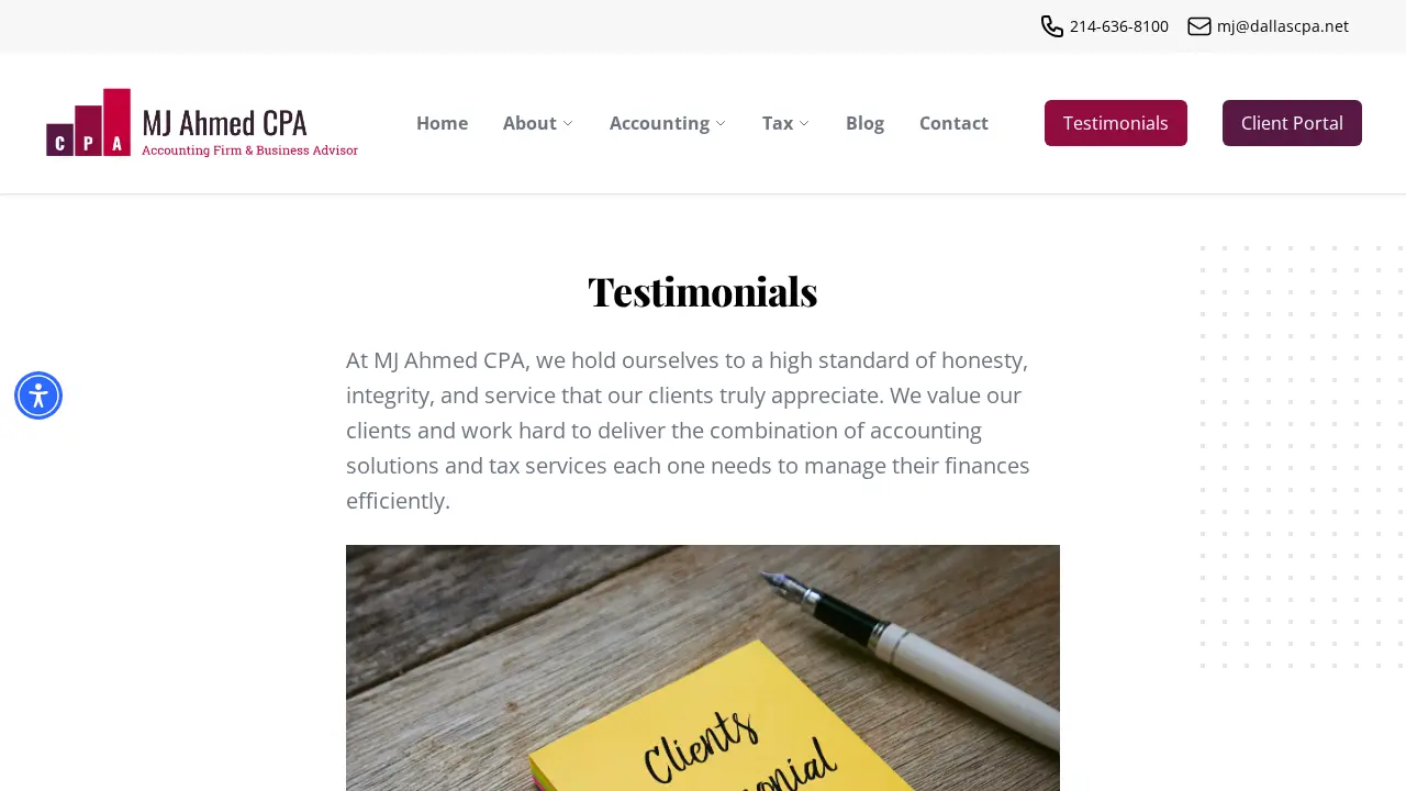 MJ Ahmed CPA page