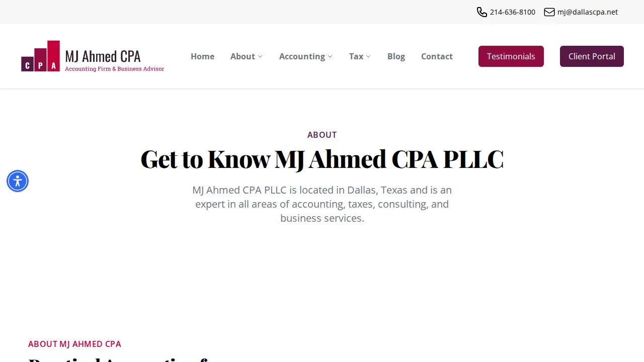 MJ Ahmed CPA page