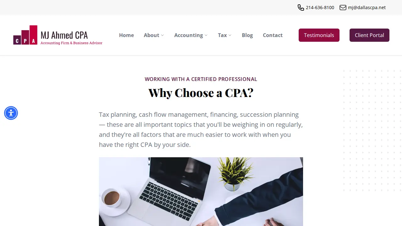 MJ Ahmed CPA page