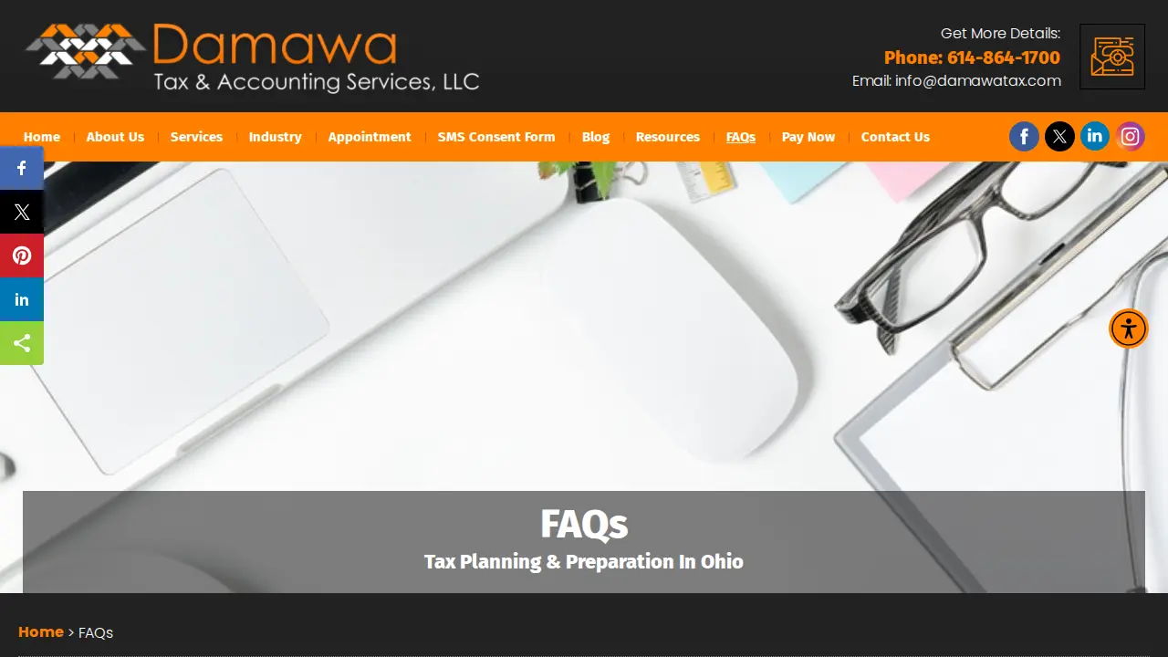 Damawa Tax & Accouting Services, LLC - Tax Services Columbus & Accounting Services Columbus page