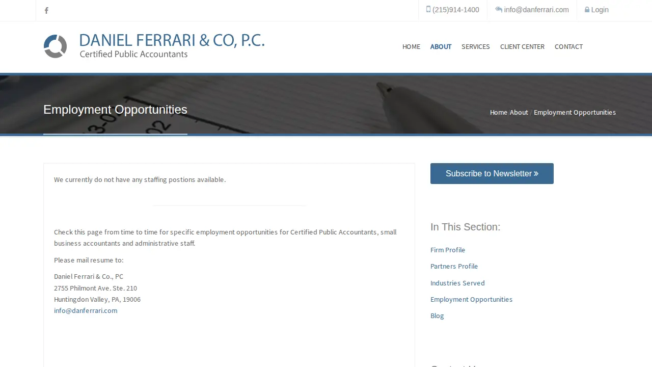Daniel Ferrari & Co PC page