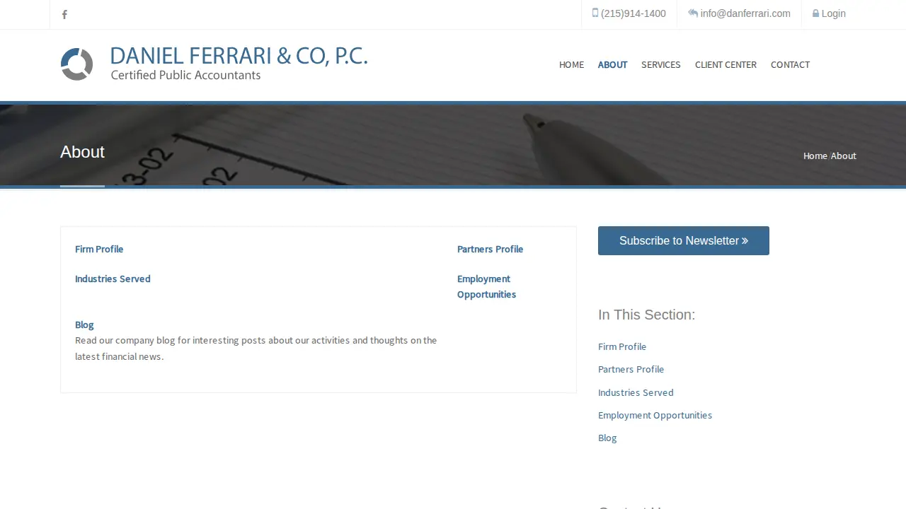 Daniel Ferrari & Co PC page