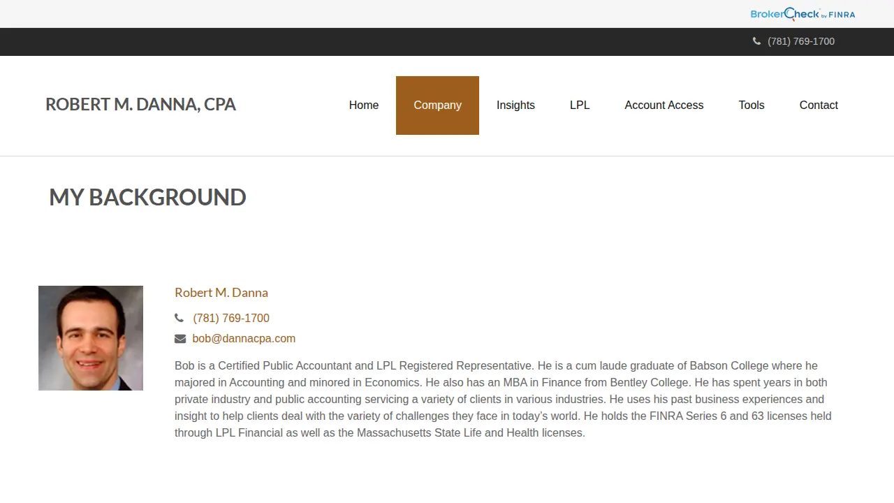 Robert M. Danna, CPA page